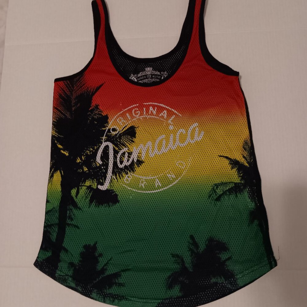RIBIN RUTH JAMAICA MESH TANK TOP